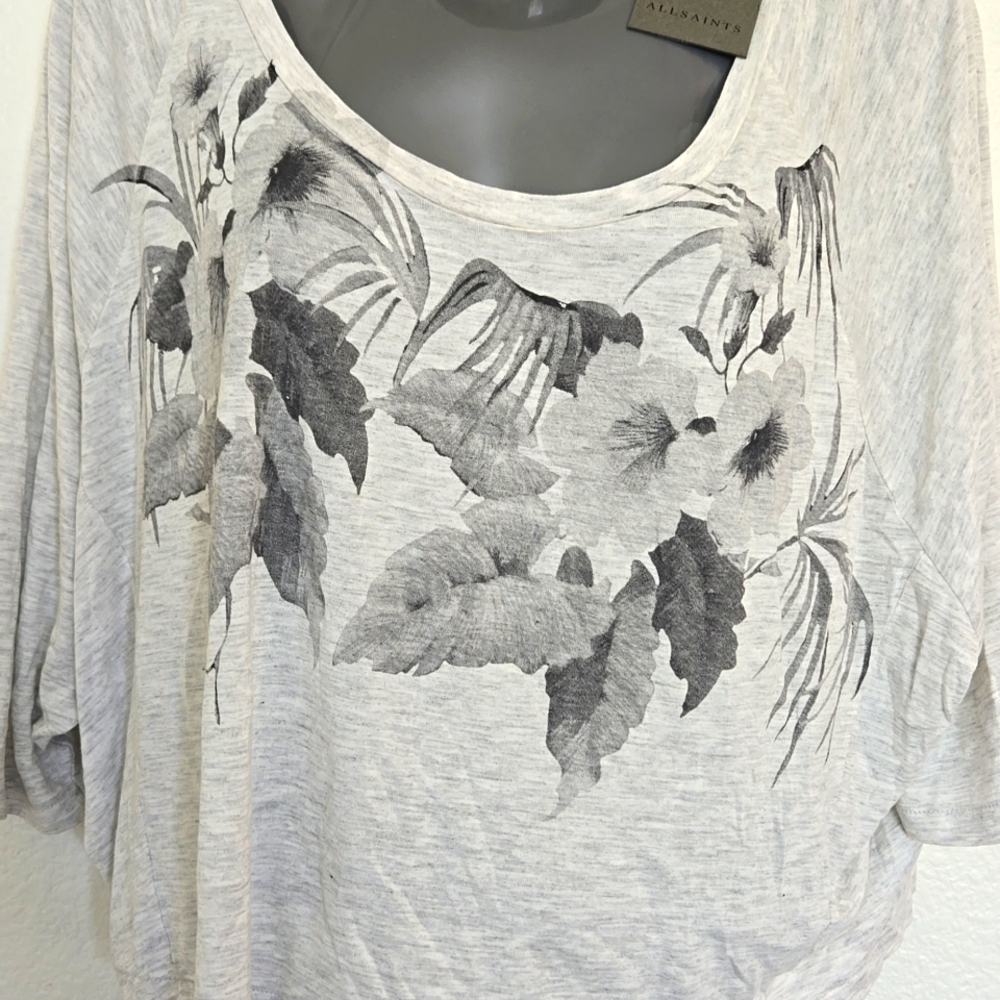 ALL SAINTS floral print crop T in size lg /NWT - Picture 2 of 6